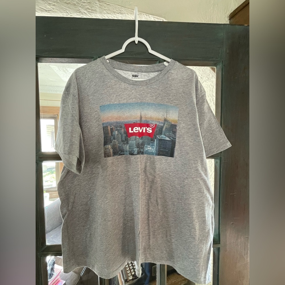 Levi's Gray Logo Tee with Graphic
